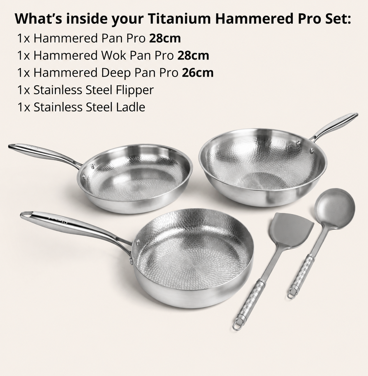 Titanium Hammered Cookware Set Pro VIP